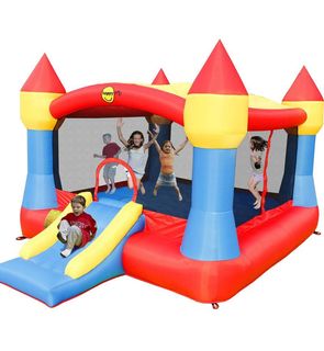 Happy hop Super château gonflable avec trampoline et toboggan Rouge -