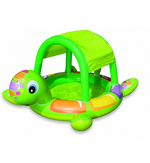 Piscine gonflable pare-soleil tortue