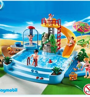playmobil toboggan piscine