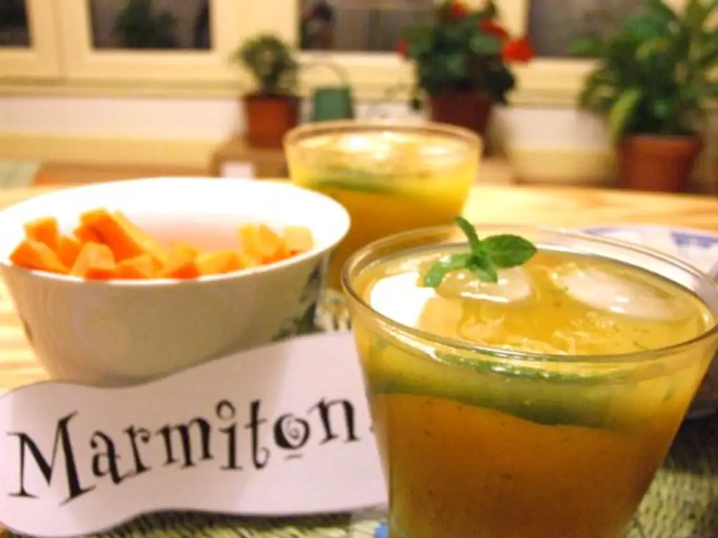cocktail rhum, mangue, menthe fraiche et citron vert