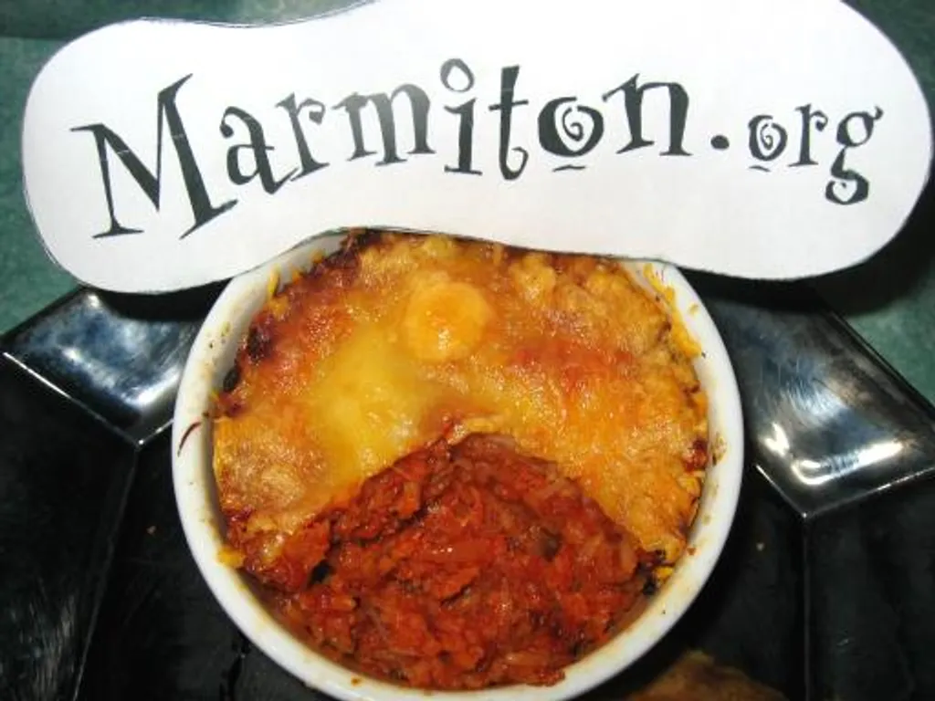 petits gratins de riz à la tomate et aux oignons