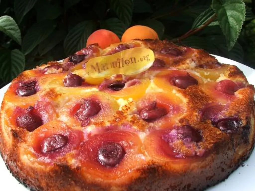 gâteau aux abricots et au caramel
