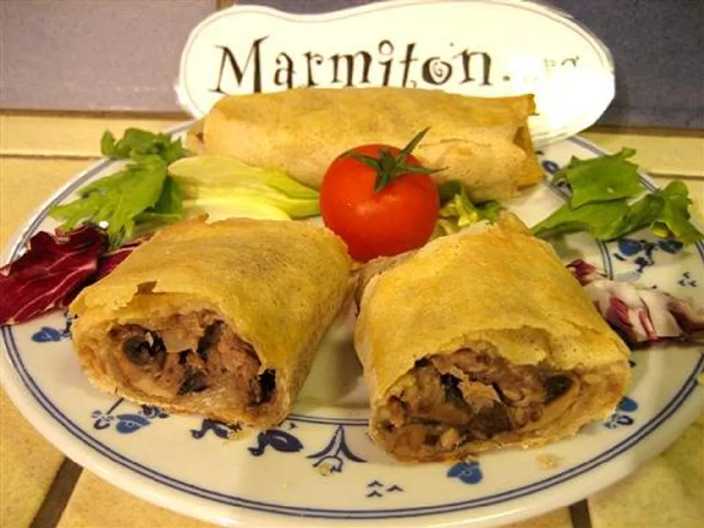 brick au thon et aux champignons