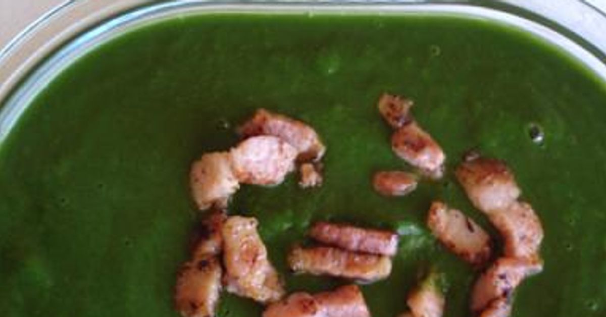 Velouté d'épinards aux lardons recette de Velouté d'épinards aux lardons