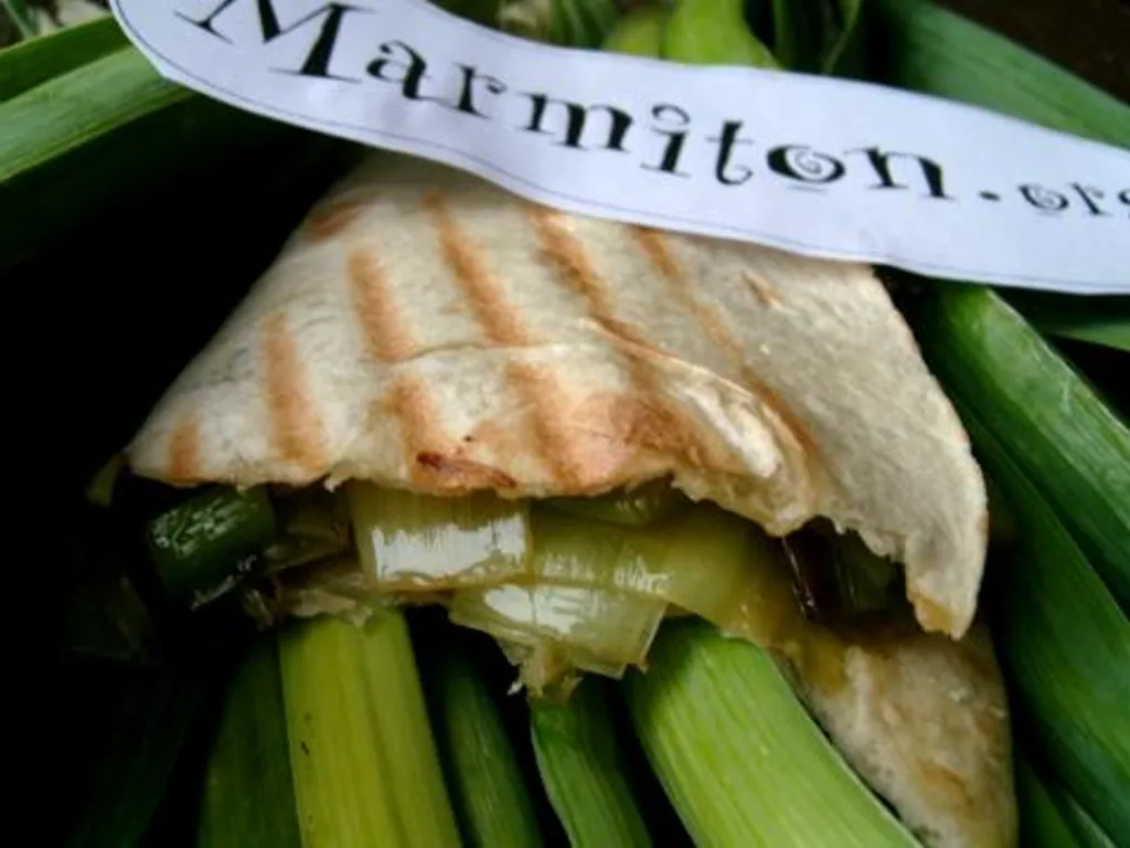 quesadillas aux poireaux ( wraps chauds)