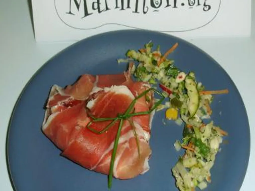 aumonière de chèvre et jambon italien