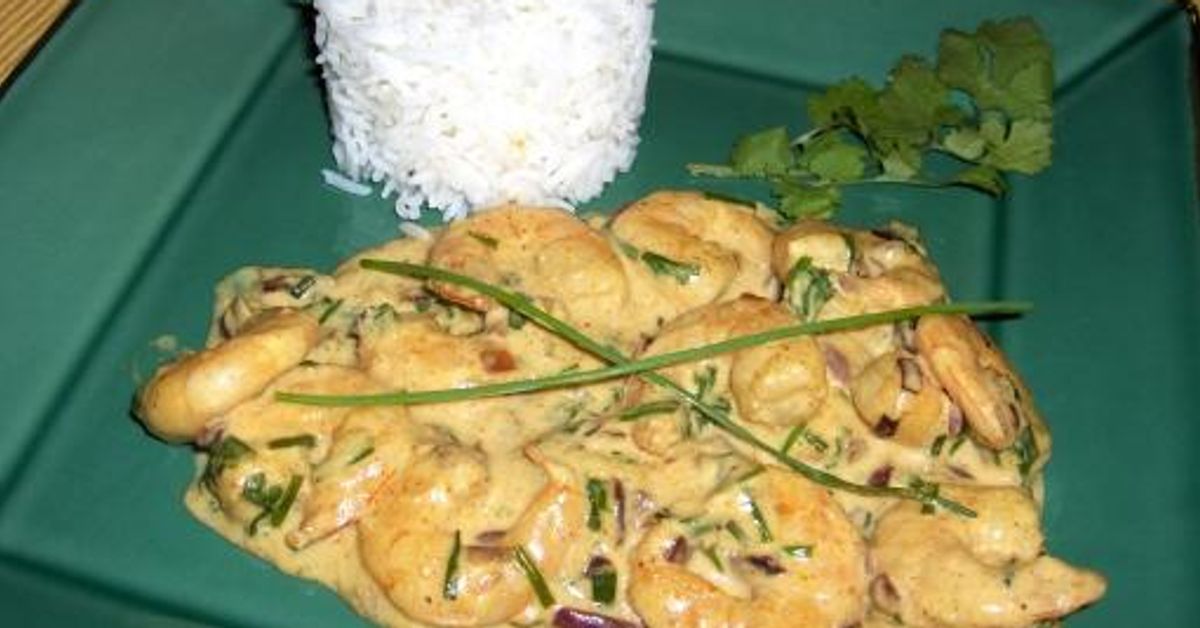 Gambas au curry, lait de coco et épices : recette de Gambas au curry ...