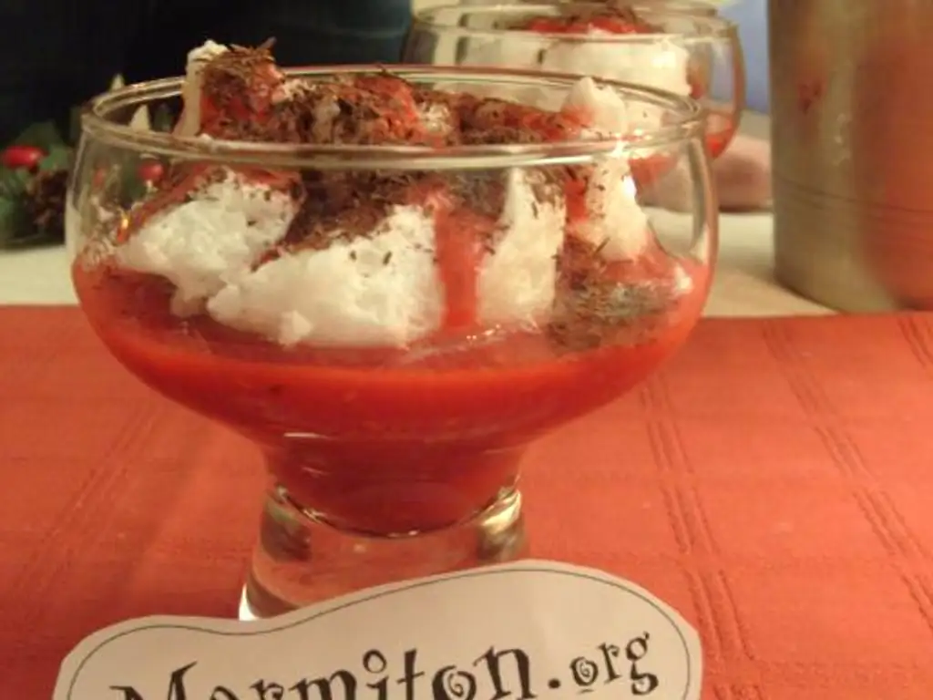 iles flottantes sur lit de smoothie
