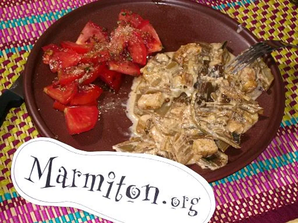 gratin de dinde et de blettes au bleu