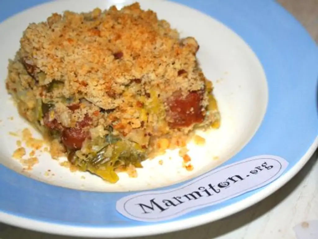 crumble de poireaux à la montbéliarde