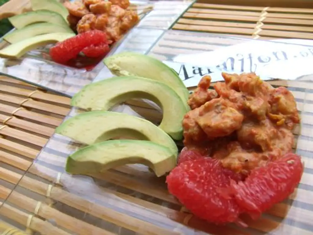 crevettes pamplemousse et lait de coco