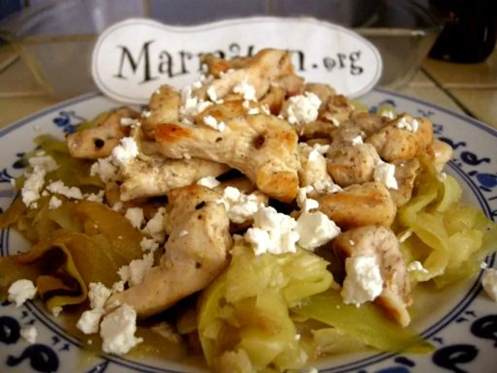 emincé de volaille parfumé au cumin accompagné de tagliatelles de courgettes