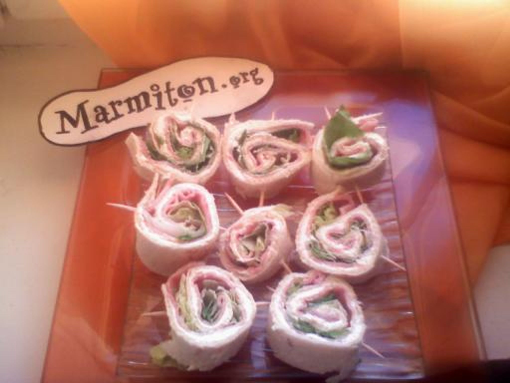 Roulé de jambon original pour apéro Recette de Roulé de jambon