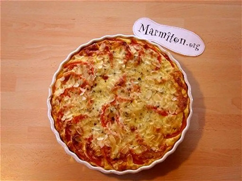 flan de courgettes au basilic et aux amandes