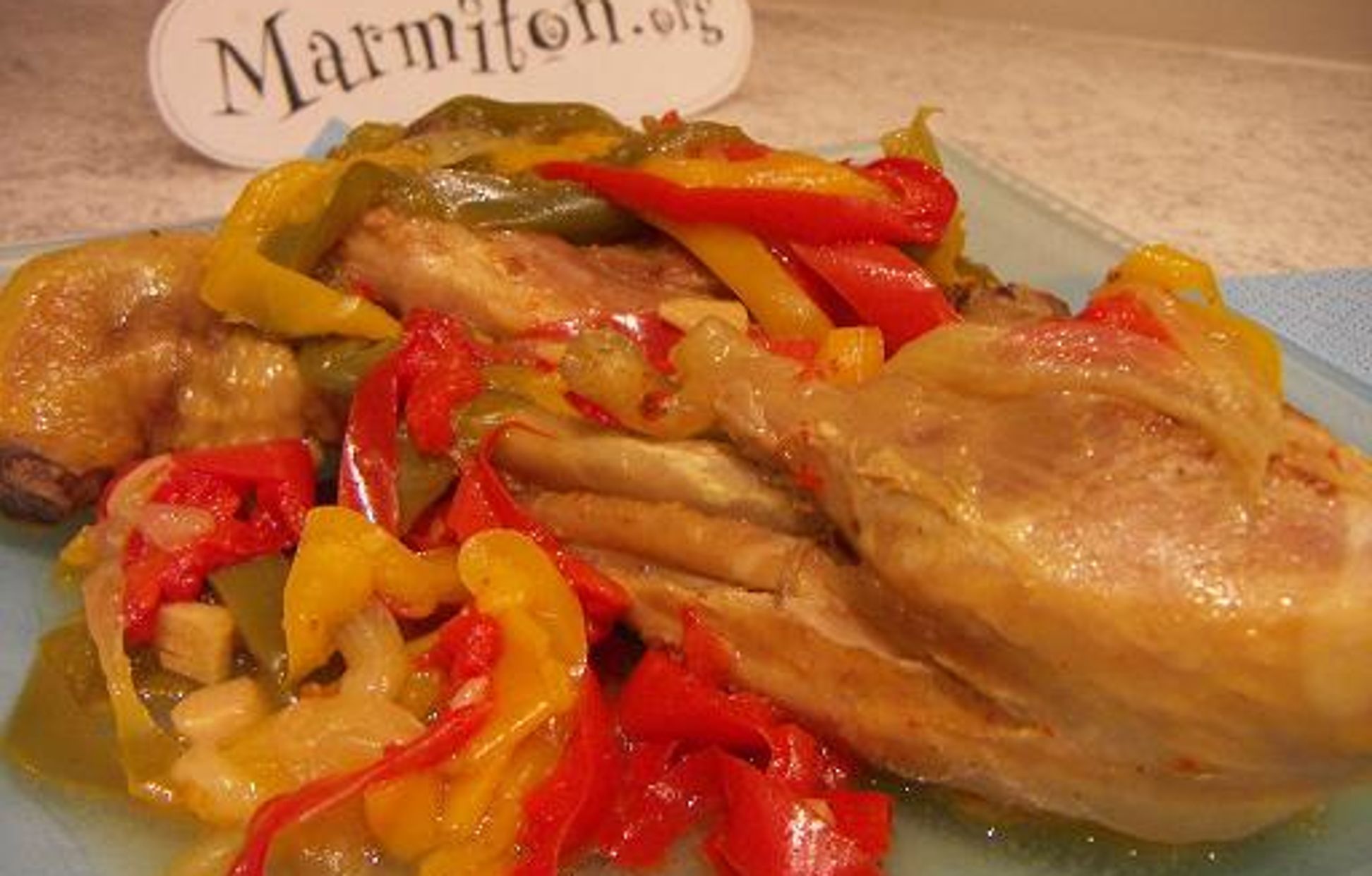 Recette Cuisse De Poulet Aux Poivrons En Cocotte Poulet aux poivrons et safran : Recette de Poulet aux poivrons et