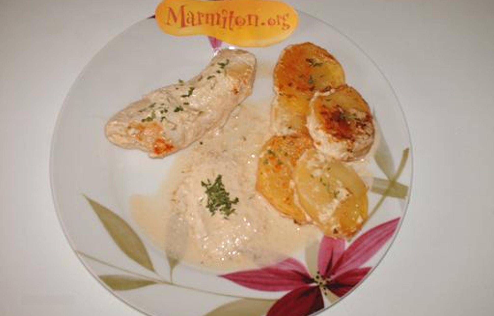 Escalopes de dinde moelleuses sauce échalote, de pomme de