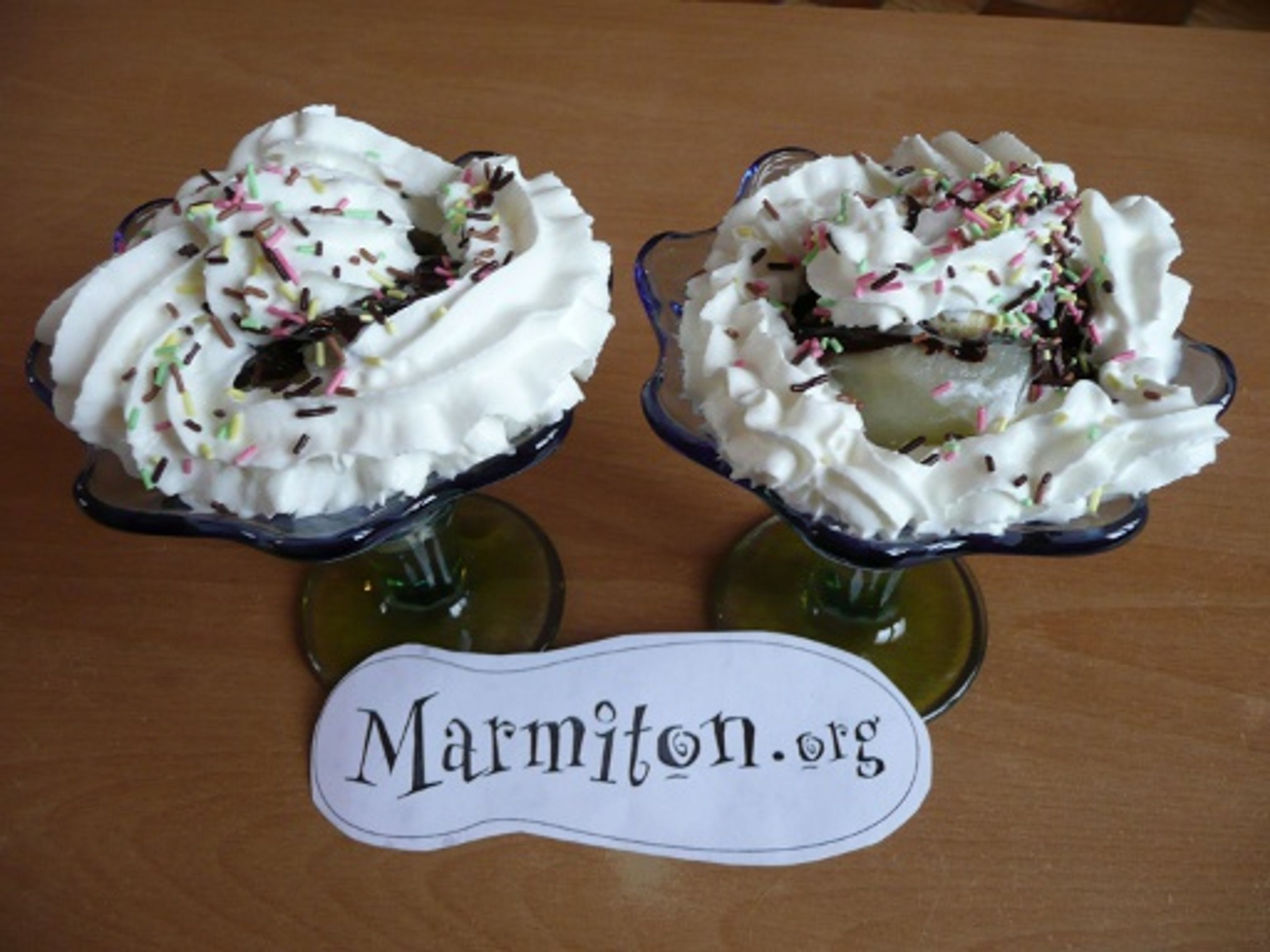 Poire belle hélène croustillante Recette de Poire belle hélène