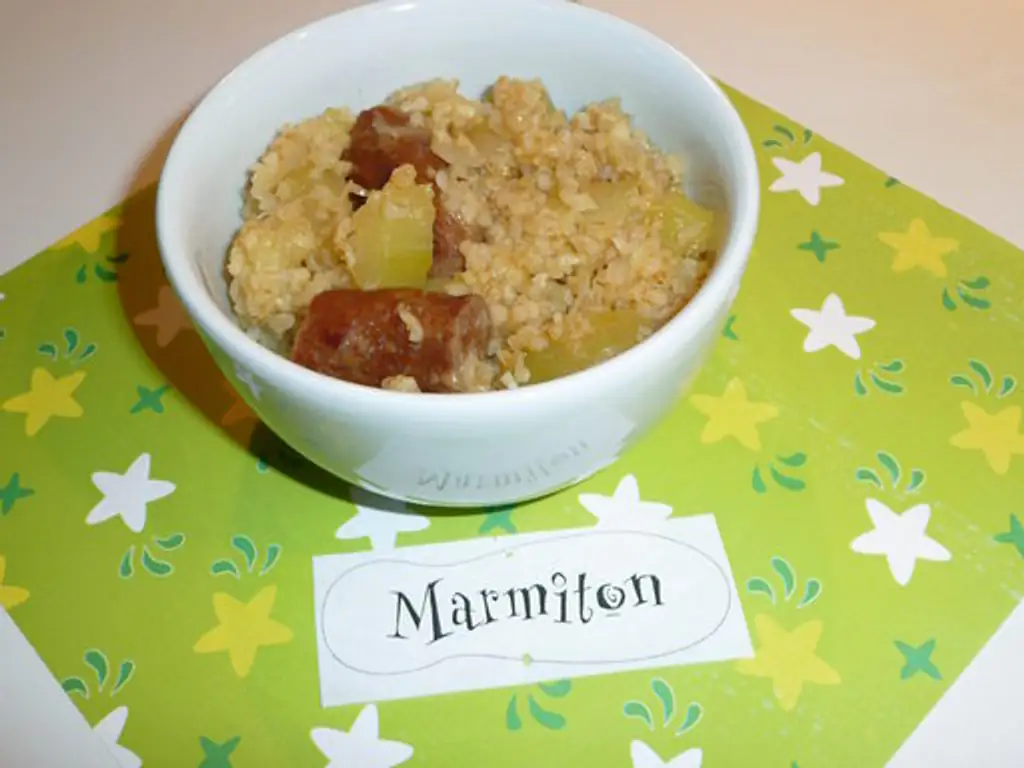courgettes et boulghour aux merguez