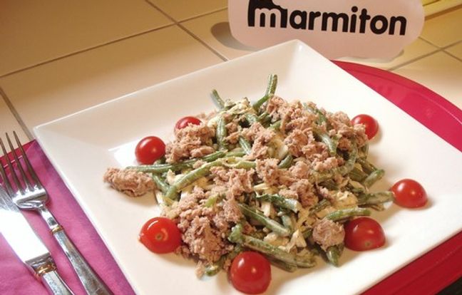 Salade tiède de haricots verts et thon : Recette de Salade tiède de ...