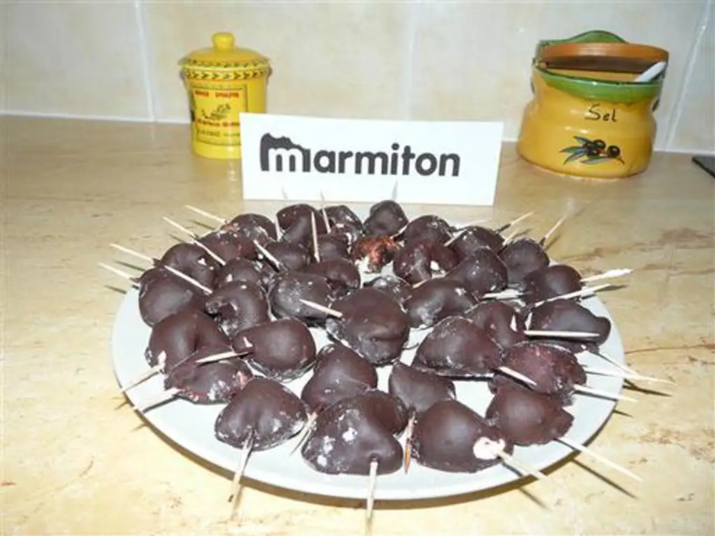 guimauve en coeur enrobée de chocolat