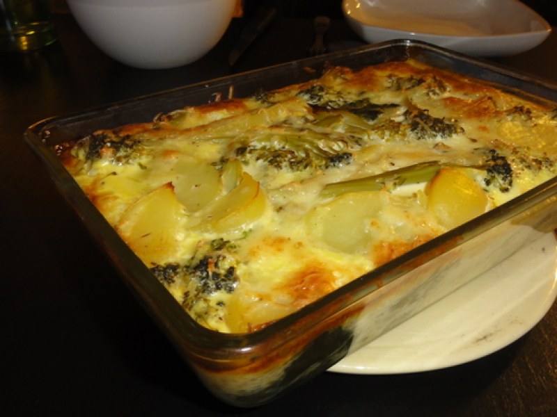 Gratin Brocolis Blettes Et Pommes De Terre Recette De Gratin