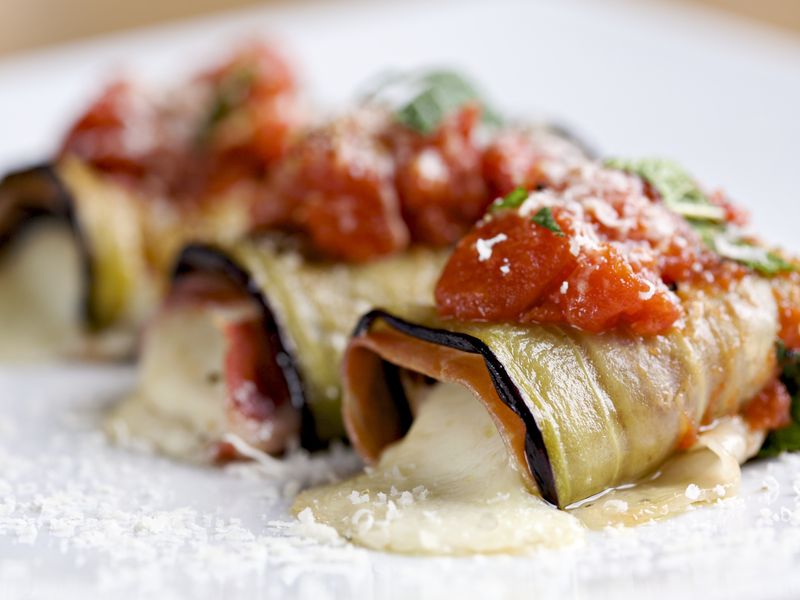 Aubergines Roulees A La Mozzarella Recette De Aubergines Roulees