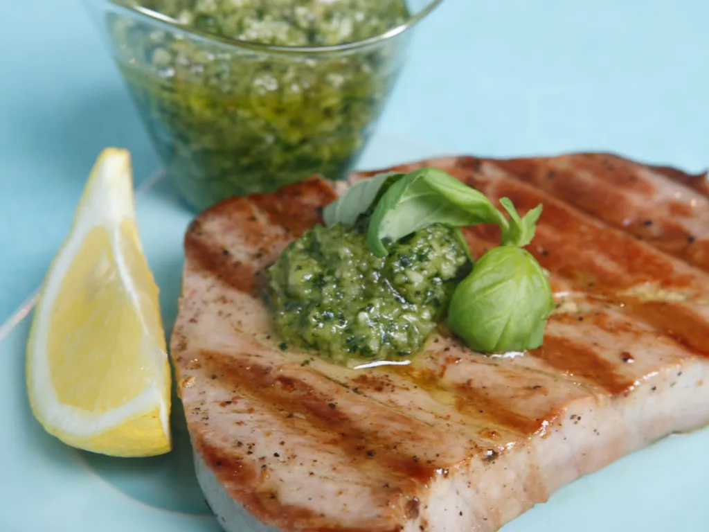 thon rôti au pesto frais