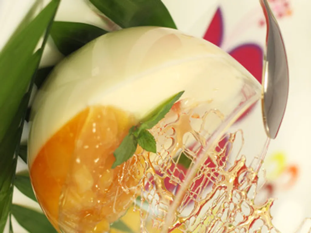 panna cotta à l'ananas caramélisé