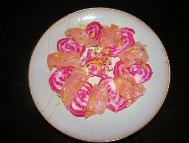 Carpaccio De Saumon Fum Et De Betterave Chioggia Recette De Carpaccio De Saumon Fum Et De