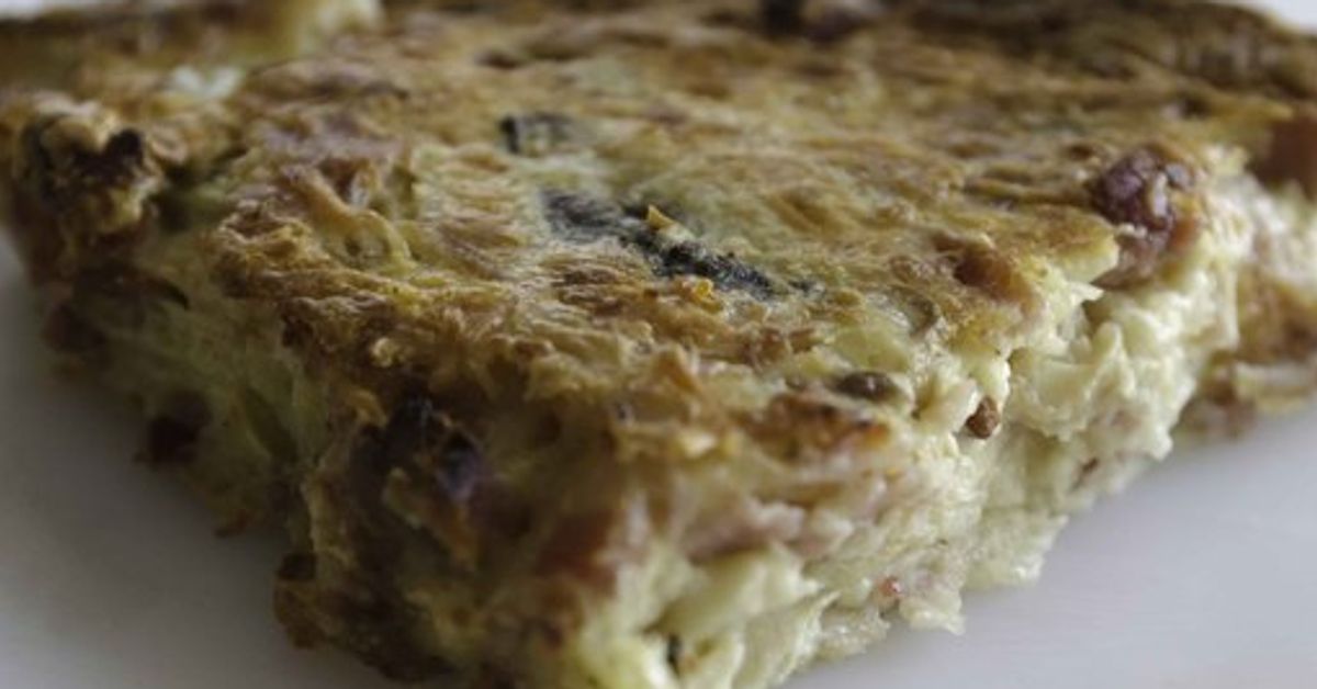 Quiche sans pâte aux champignons, lardons, jambon et fromage recette de Quiche sans pâte aux