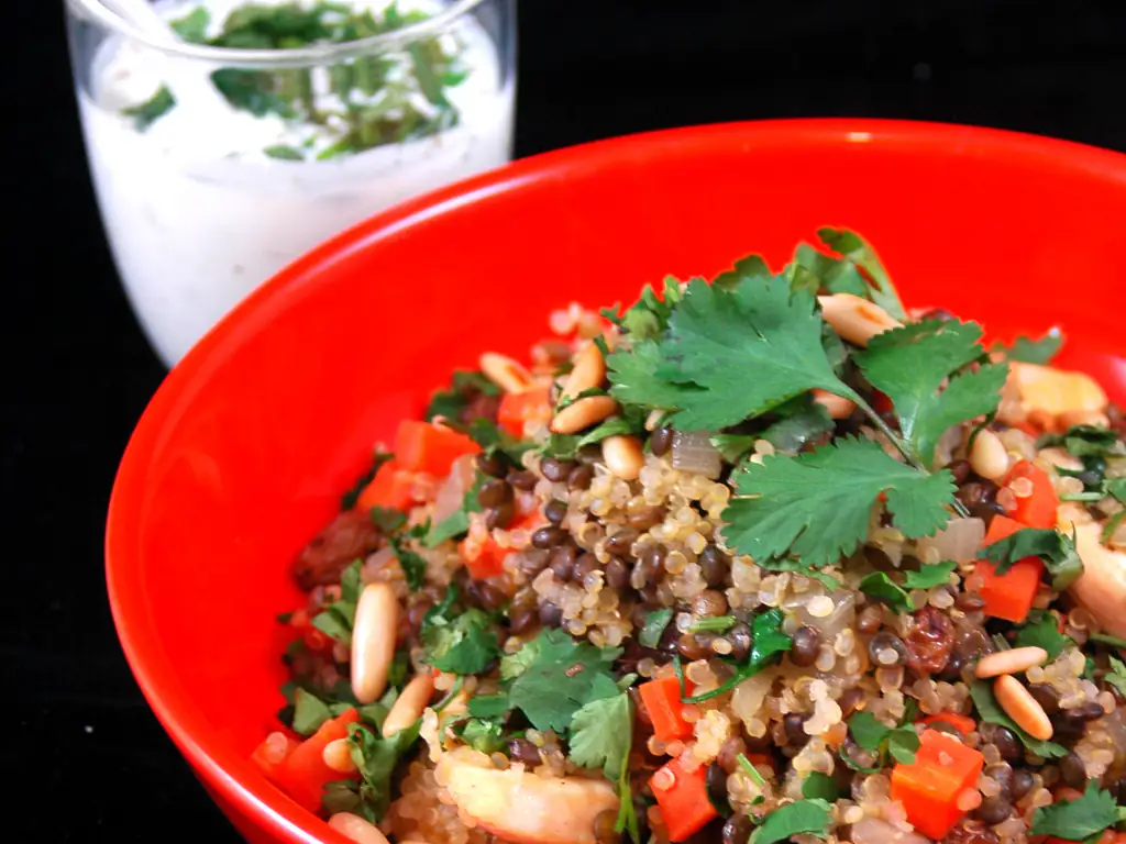 wok de lentilles et quinoa parfumées