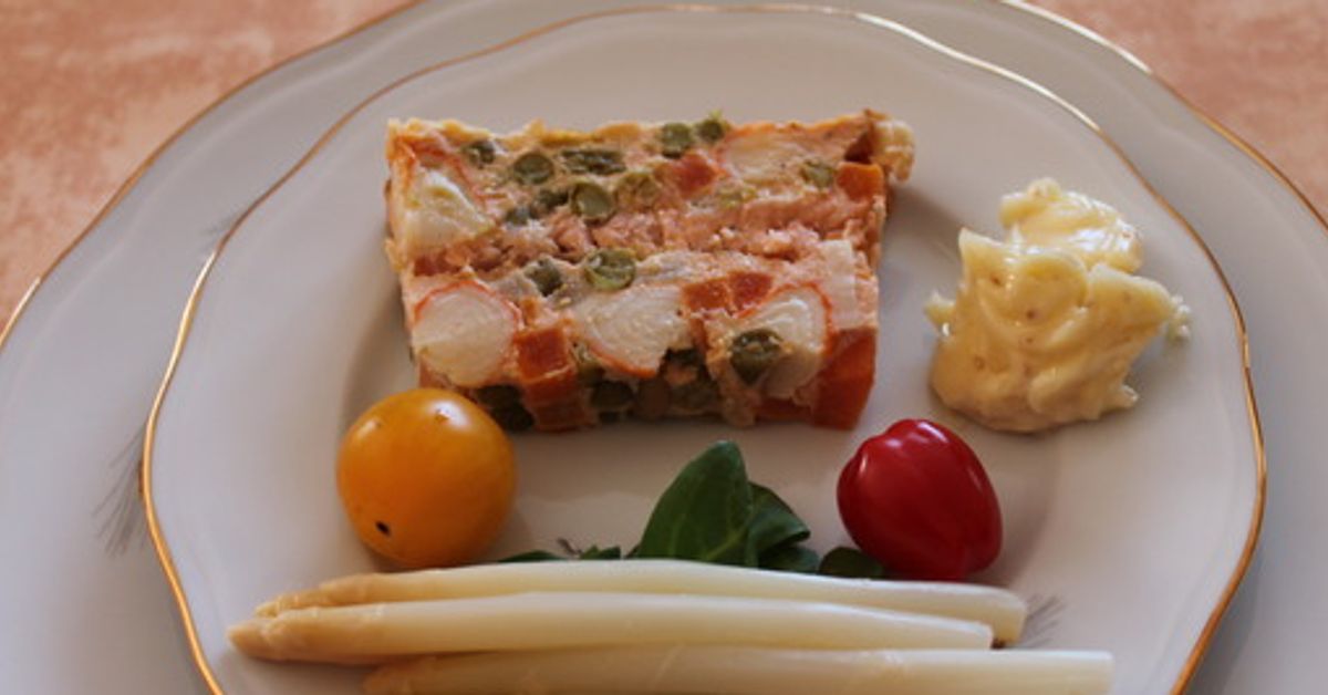 Terrine de légumes au surimi et saumon fumé recette de Terrine de