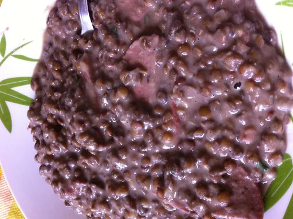lentilles vertes à la strasbourgeoise