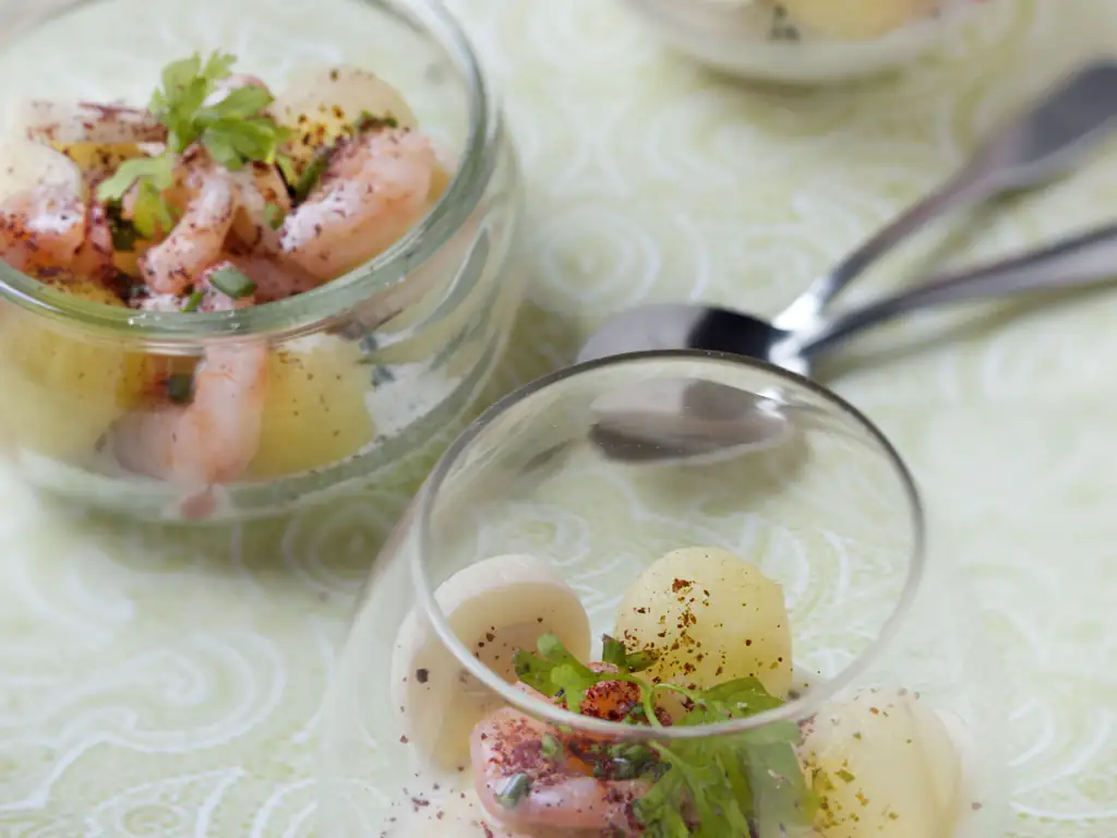 melon aux crevettes
