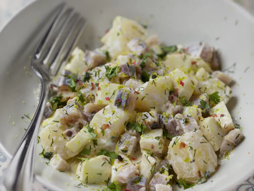 salade de harengs aux deux pommes