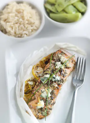 Saumon au roquefort en papillote