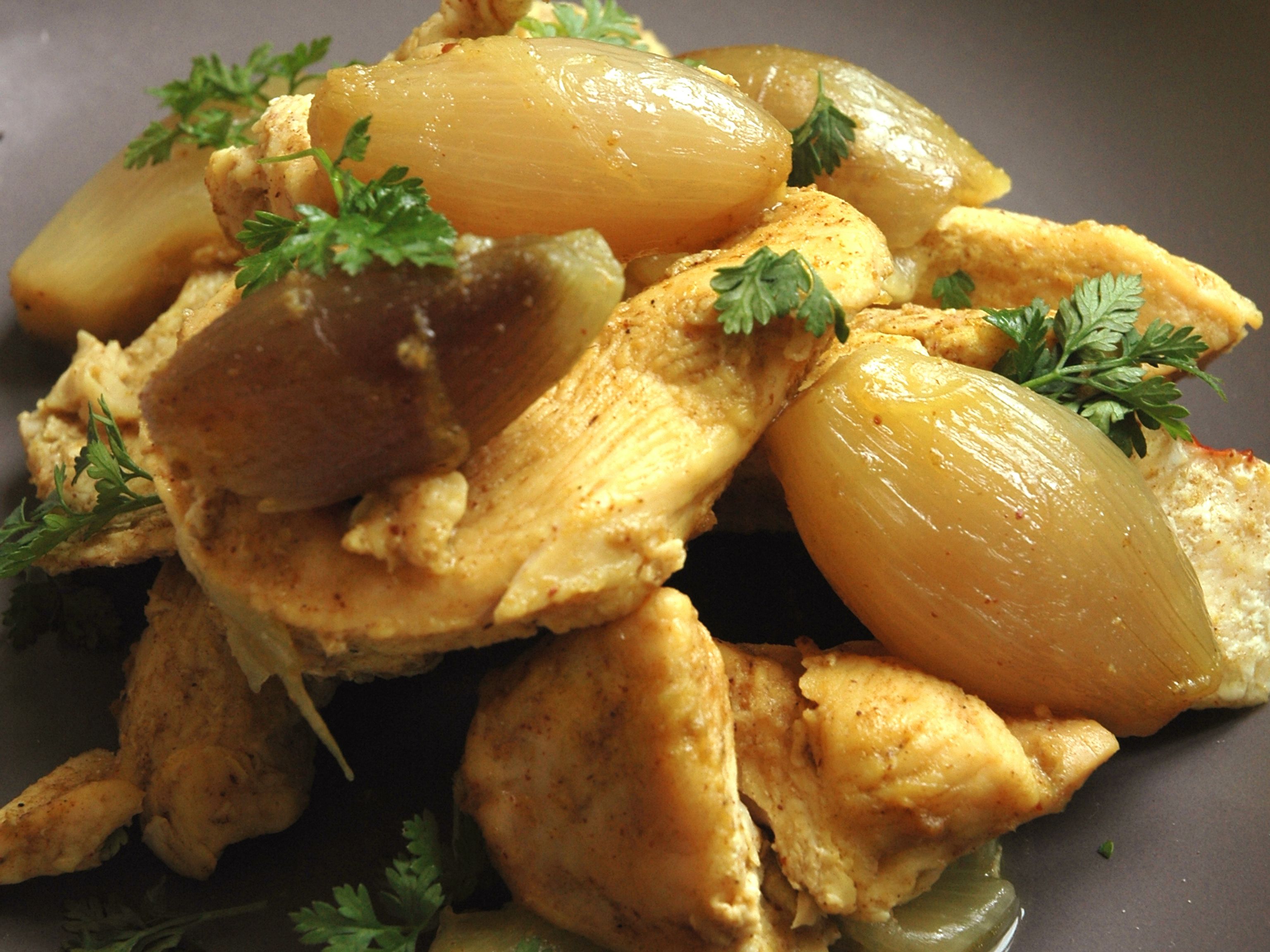 Poulet curry et échalotes Recette de Poulet curry et échalotes Marmiton