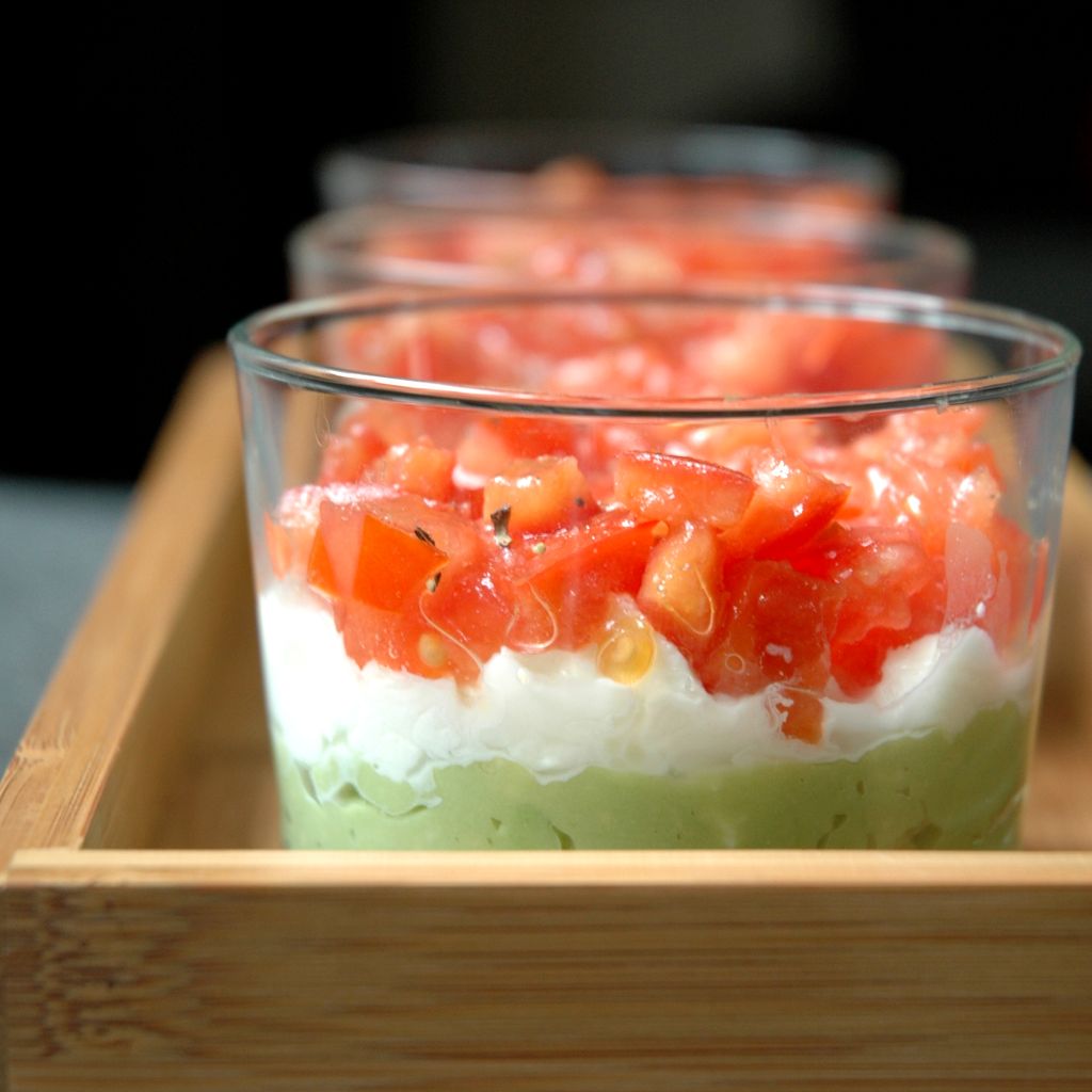Verrine Avocat Fromage Frais Tomate
