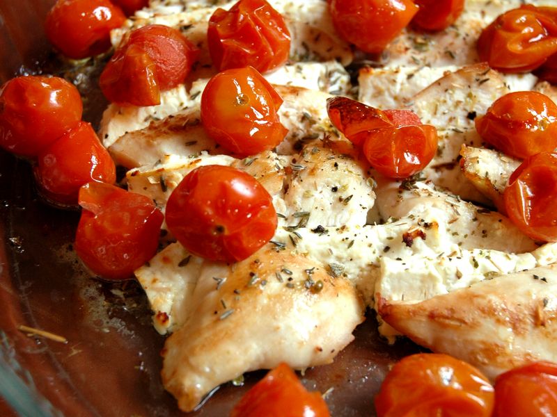 Escalopes De Dinde A La Feta Et Tomates Cerises Recette De