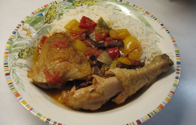 Poulet basquaise à l'armagnac : Recette de Poulet basquaise à l ...