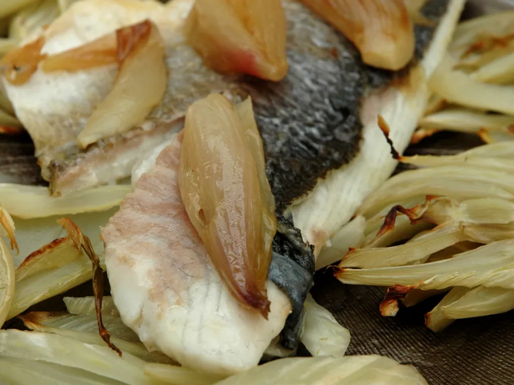 lotte au fenouil et échalotes