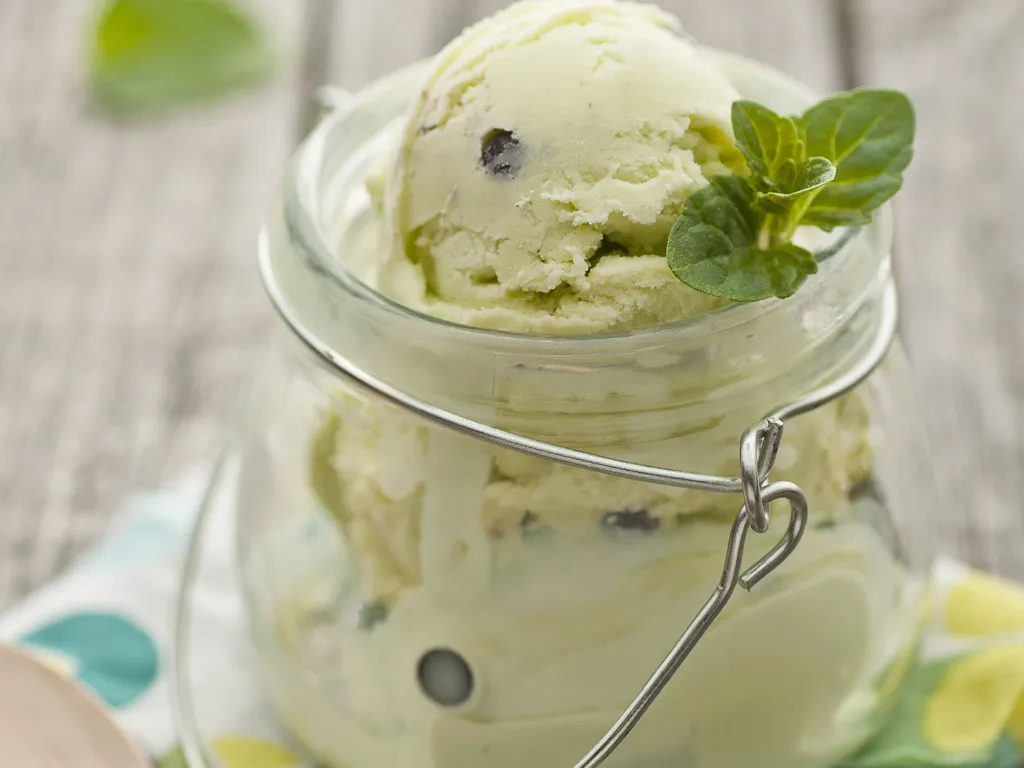 glace à la menthe