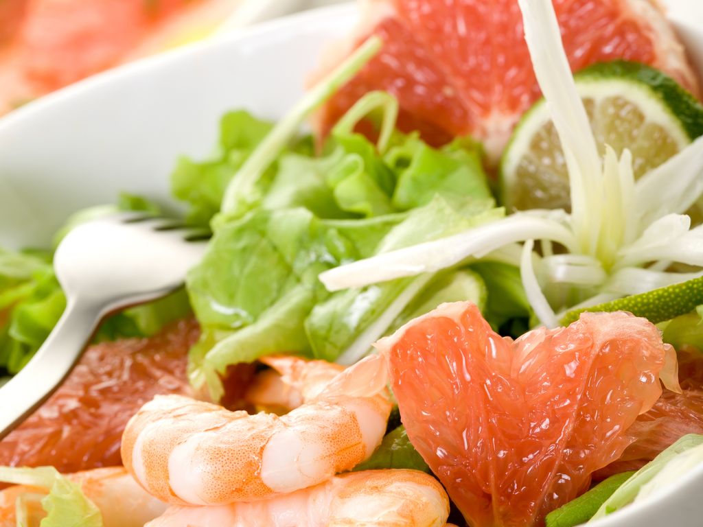 Salade De Crevettes Et De Pamplemousse Rose : Recette De Salade De ...