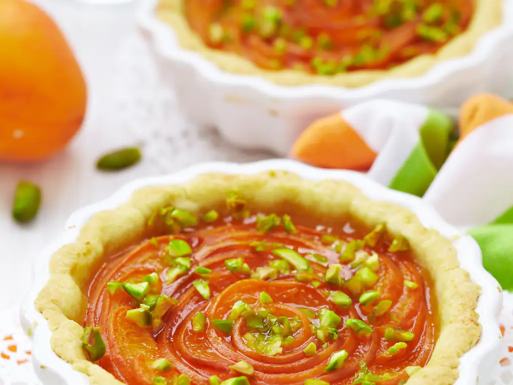 tarte à l'abricot et aux pistaches