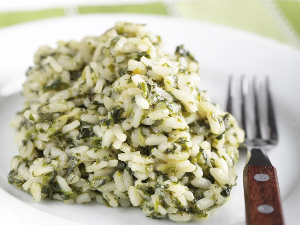 risotto chèvre - épinards