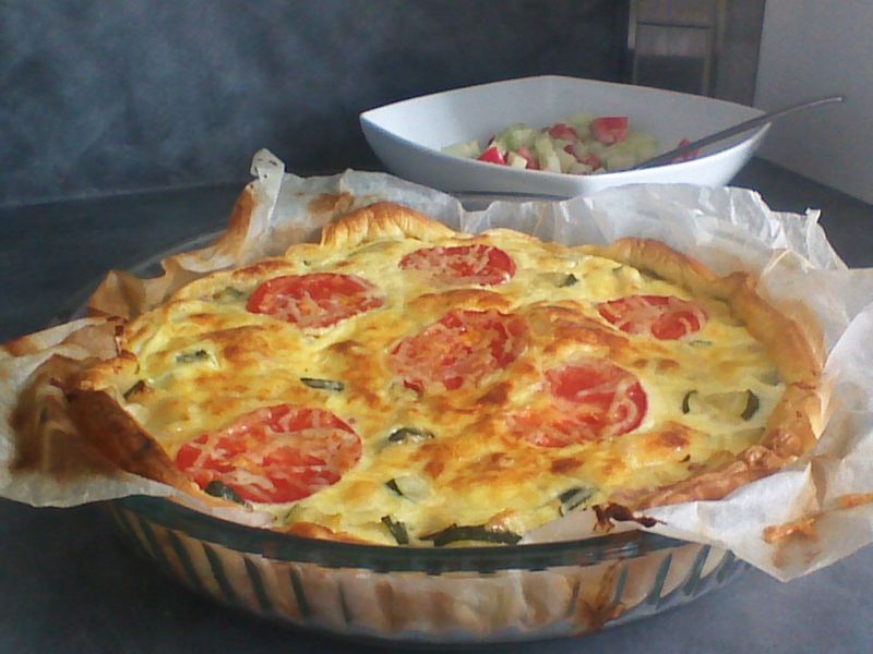 Tarte Feuilletee Aux Courgettes Chevre Lardons Ou Tomate