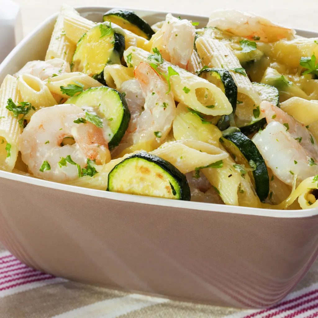 Tagliatelles Courgettes Crevettes Lait De Coco Pennes aux crevettes et courgettes : recette de Pennes aux crevettes et  courgettes