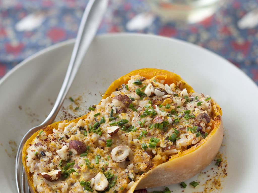 Courge Butternut Farcie Au Riz Et Aux Noisettes Recette De Courge Butternut Farcie Au Riz Et 