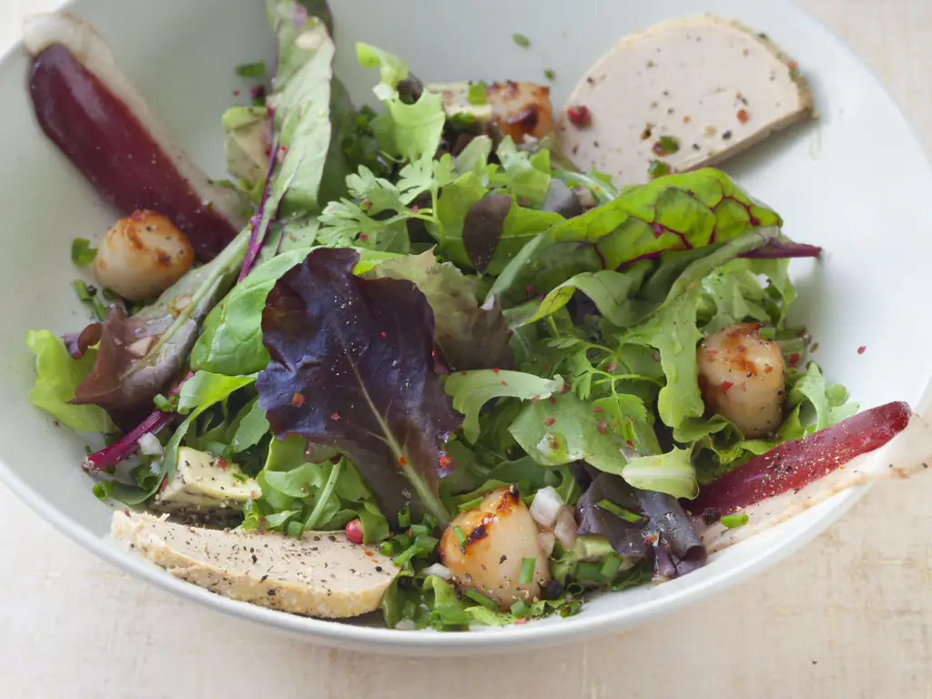 mesclun de noel au foie gras