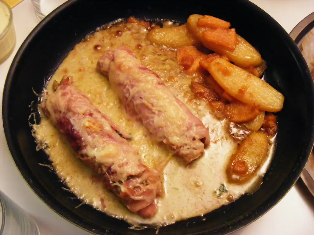 gratin d'endives au jambon et à la moutarde